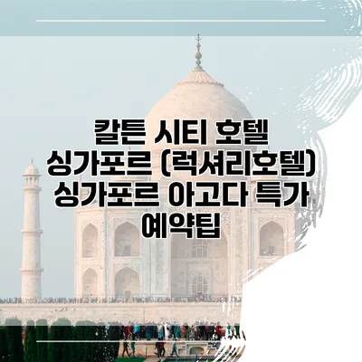 칼튼 시티 호텔 싱가포르 (럭셔리호텔) 싱가포르 아고다 특가 예약팁