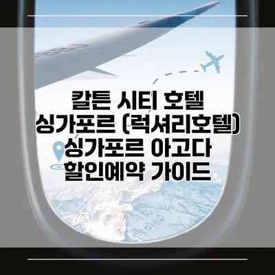 칼튼 시티 호텔 싱가포르 (럭셔리호텔) 싱가포르 아고다 할인예약 가이드