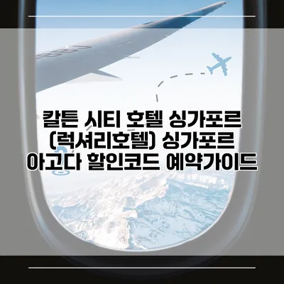 칼튼 시티 호텔 싱가포르 (럭셔리호텔) 싱가포르 아고다 할인코드 예약가이드