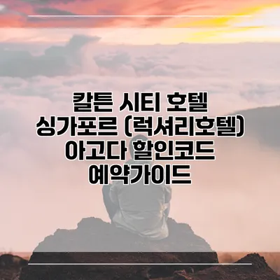 칼튼 시티 호텔 싱가포르 (럭셔리호텔) 아고다 할인코드 예약가이드