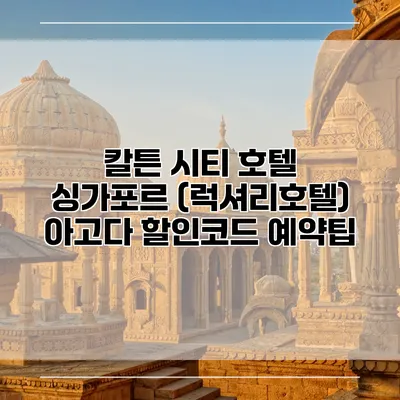 칼튼 시티 호텔 싱가포르 (럭셔리호텔) 아고다 할인코드 예약팁