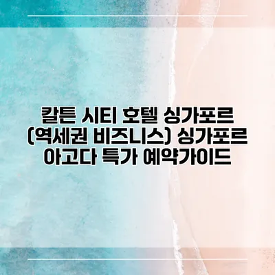 칼튼 시티 호텔 싱가포르 (역세권 비즈니스) 싱가포르 아고다 특가 예약가이드