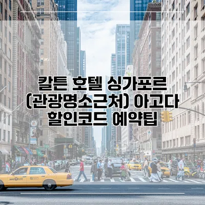 칼튼 호텔 싱가포르 (관광명소근처) 아고다 할인코드 예약팁