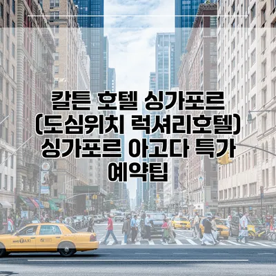 칼튼 호텔 싱가포르 (도심위치 럭셔리호텔) 싱가포르 아고다 특가 예약팁