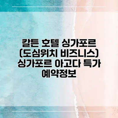 칼튼 호텔 싱가포르 (도심위치 비즈니스) 싱가포르 아고다 특가 예약정보