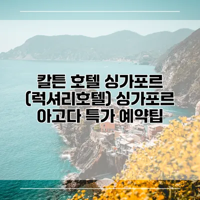 칼튼 호텔 싱가포르 (럭셔리호텔) 싱가포르 아고다 특가 예약팁