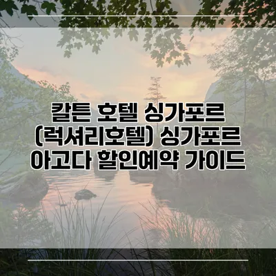 칼튼 호텔 싱가포르 (럭셔리호텔) 싱가포르 아고다 할인예약 가이드