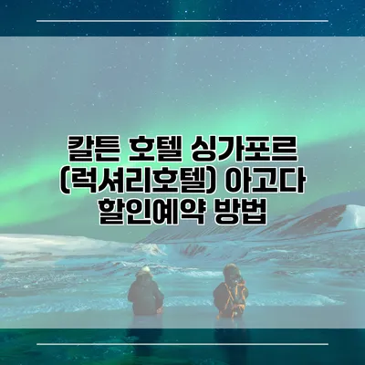 칼튼 호텔 싱가포르 (럭셔리호텔) 아고다 할인예약 방법