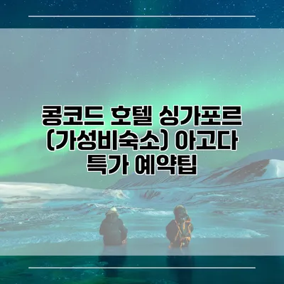 콩코드 호텔 싱가포르 (가성비숙소) 아고다 특가 예약팁