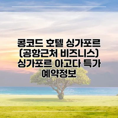 콩코드 호텔 싱가포르 (공항근처 비즈니스) 싱가포르 아고다 특가 예약정보