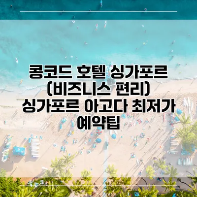 콩코드 호텔 싱가포르 (비즈니스 편리) 싱가포르 아고다 최저가 예약팁