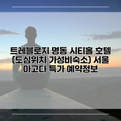 트레블로지 명동 시티홀 호텔 (도심위치 가성비숙소) 서울 아고다 특가 예약정보