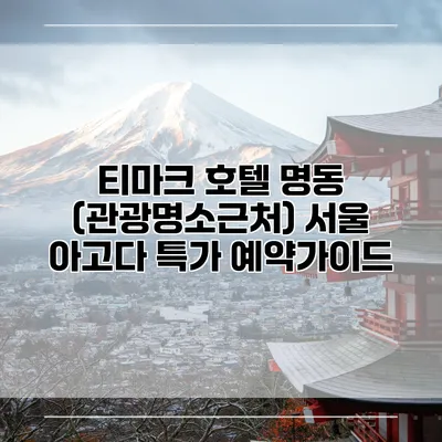 티마크 호텔 명동 (관광명소근처) 서울 아고다 특가 예약가이드