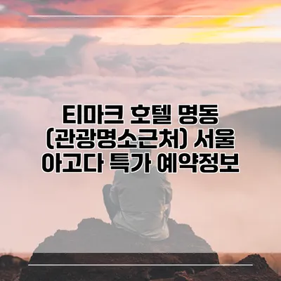 티마크 호텔 명동 (관광명소근처) 서울 아고다 특가 예약정보