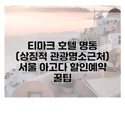 티마크 호텔 명동 (상징적 관광명소근처) 서울 아고다 할인예약 꿀팁