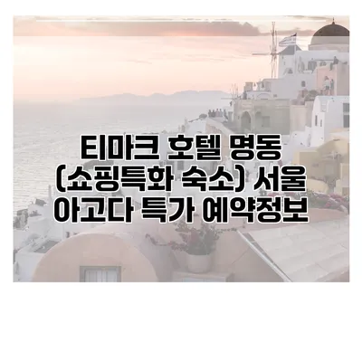 티마크 호텔 명동 (쇼핑특화 숙소) 서울 아고다 특가 예약정보