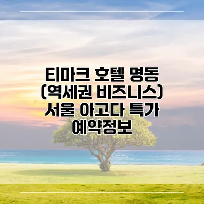 티마크 호텔 명동 (역세권 비즈니스) 서울 아고다 특가 예약정보