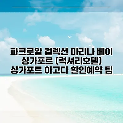 파크로얄 컬렉션 마리나 베이 싱가포르 (럭셔리호텔) 싱가포르 아고다 할인예약 팁