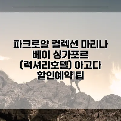 파크로얄 컬렉션 마리나 베이 싱가포르 (럭셔리호텔) 아고다 할인예약 팁