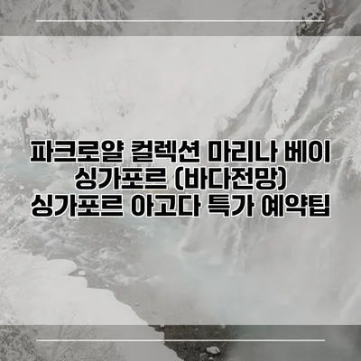 파크로얄 컬렉션 마리나 베이 싱가포르 (바다전망) 싱가포르 아고다 특가 예약팁