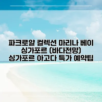 파크로얄 컬렉션 마리나 베이 싱가포르 (바다전망) 싱가포르 아고다 특가 예약팁
