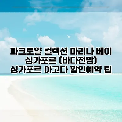 파크로얄 컬렉션 마리나 베이 싱가포르 (바다전망) 싱가포르 아고다 할인예약 팁