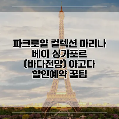 파크로얄 컬렉션 마리나 베이 싱가포르 (바다전망) 아고다 할인예약 꿀팁