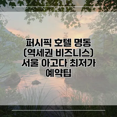 퍼시픽 호텔 명동 (역세권 비즈니스) 서울 아고다 최저가 예약팁