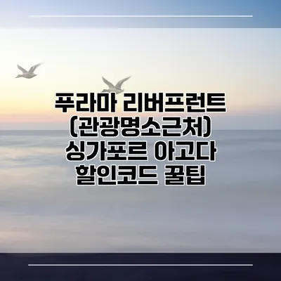 푸라마 리버프런트 (관광명소근처) 싱가포르 아고다 할인코드 꿀팁