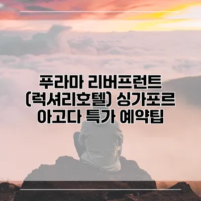 푸라마 리버프런트 (럭셔리호텔) 싱가포르 아고다 특가 예약팁