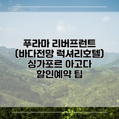 푸라마 리버프런트 (바다전망 럭셔리호텔) 싱가포르 아고다 할인예약 팁