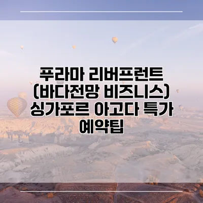 푸라마 리버프런트 (바다전망 비즈니스) 싱가포르 아고다 특가 예약팁