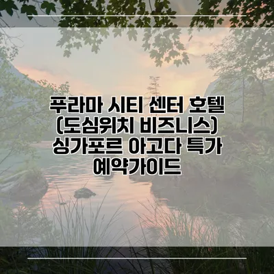 푸라마 시티 센터 호텔 (도심위치 비즈니스) 싱가포르 아고다 특가 예약가이드