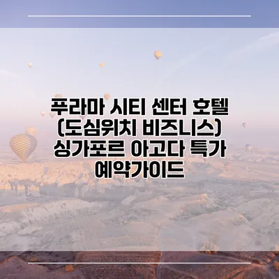 푸라마 시티 센터 호텔 (도심위치 비즈니스) 싱가포르 아고다 특가 예약가이드
