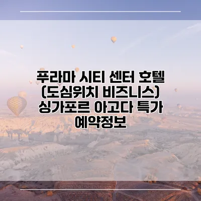 푸라마 시티 센터 호텔 (도심위치 비즈니스) 싱가포르 아고다 특가 예약정보