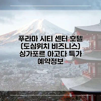 푸라마 시티 센터 호텔 (도심위치 비즈니스) 싱가포르 아고다 특가 예약정보