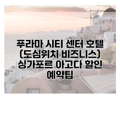 푸라마 시티 센터 호텔 (도심위치 비즈니스) 싱가포르 아고다 할인 예약팁