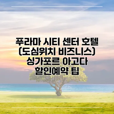 푸라마 시티 센터 호텔 (도심위치 비즈니스) 싱가포르 아고다 할인예약 팁
