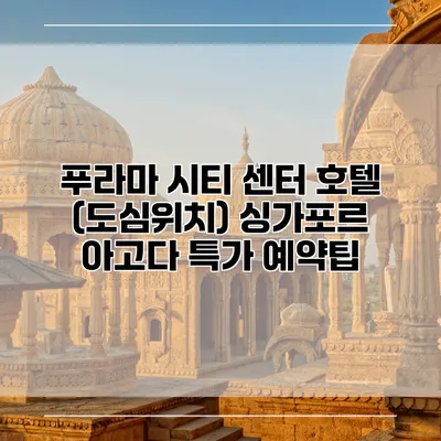 푸라마 시티 센터 호텔 (도심위치) 싱가포르 아고다 특가 예약팁