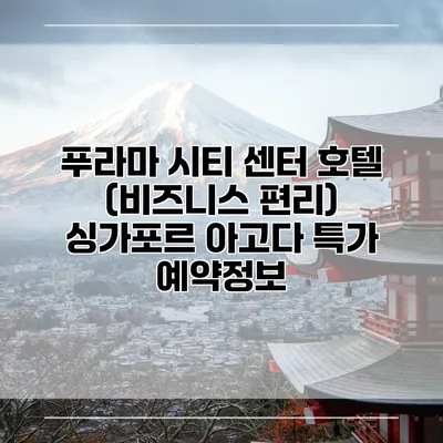 푸라마 시티 센터 호텔 (비즈니스 편리) 싱가포르 아고다 특가 예약정보