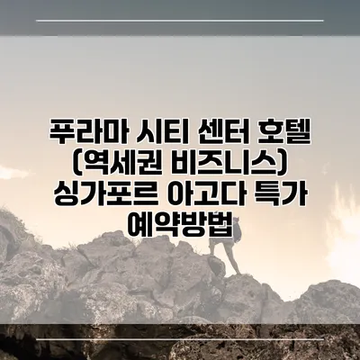 푸라마 시티 센터 호텔 (역세권 비즈니스) 싱가포르 아고다 특가 예약방법