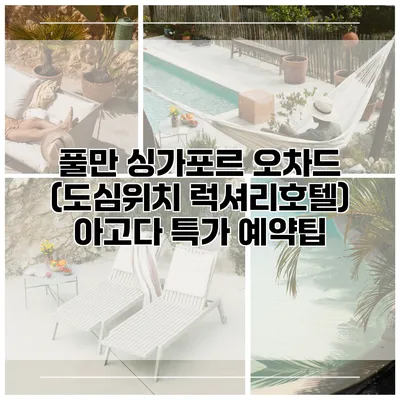 풀만 싱가포르 오차드 (도심위치 럭셔리호텔) 아고다 특가 예약팁