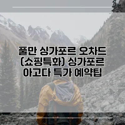풀만 싱가포르 오차드 (쇼핑특화) 싱가포르 아고다 특가 예약팁