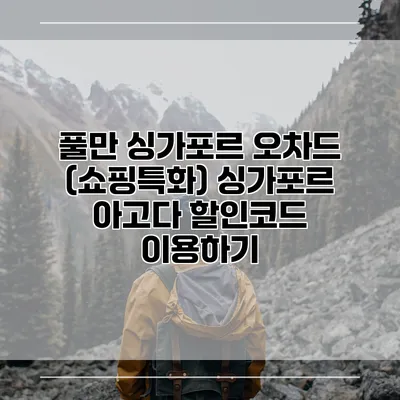 풀만 싱가포르 오차드 (쇼핑특화) 싱가포르 아고다 할인코드 이용하기