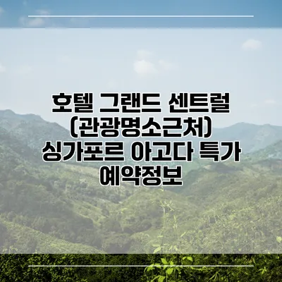 호텔 그랜드 센트럴 (관광명소근처) 싱가포르 아고다 특가 예약정보