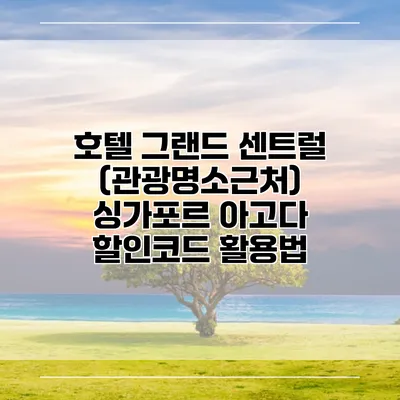 호텔 그랜드 센트럴 (관광명소근처) 싱가포르 아고다 할인코드 활용법