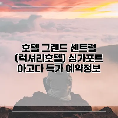 호텔 그랜드 센트럴 (럭셔리호텔) 싱가포르 아고다 특가 예약정보