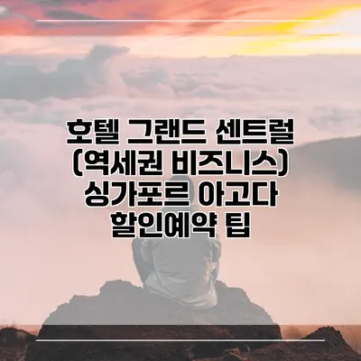 호텔 그랜드 센트럴 (역세권 비즈니스) 싱가포르 아고다 할인예약 팁