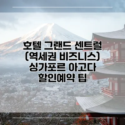 호텔 그랜드 센트럴 (역세권 비즈니스) 싱가포르 아고다 할인예약 팁