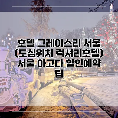 호텔 그레이스리 서울 (도심위치 럭셔리호텔) 서울 아고다 할인예약 팁
